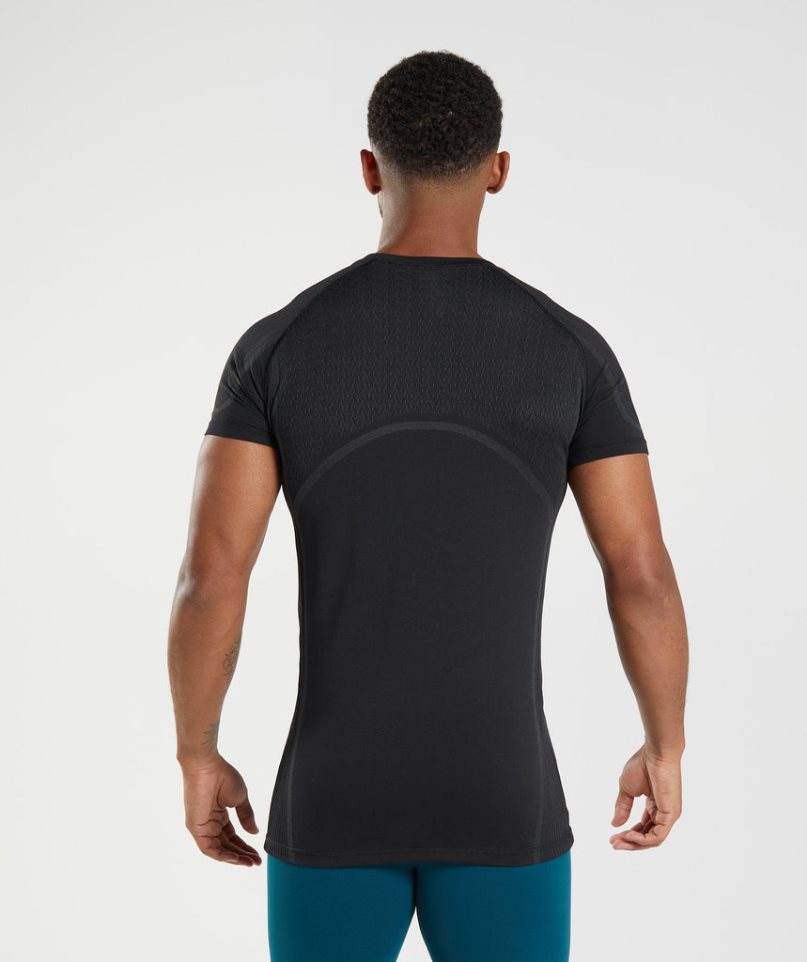 Koszulki Gymshark 315 Seamless Męskie Czarne | PL 981FHY